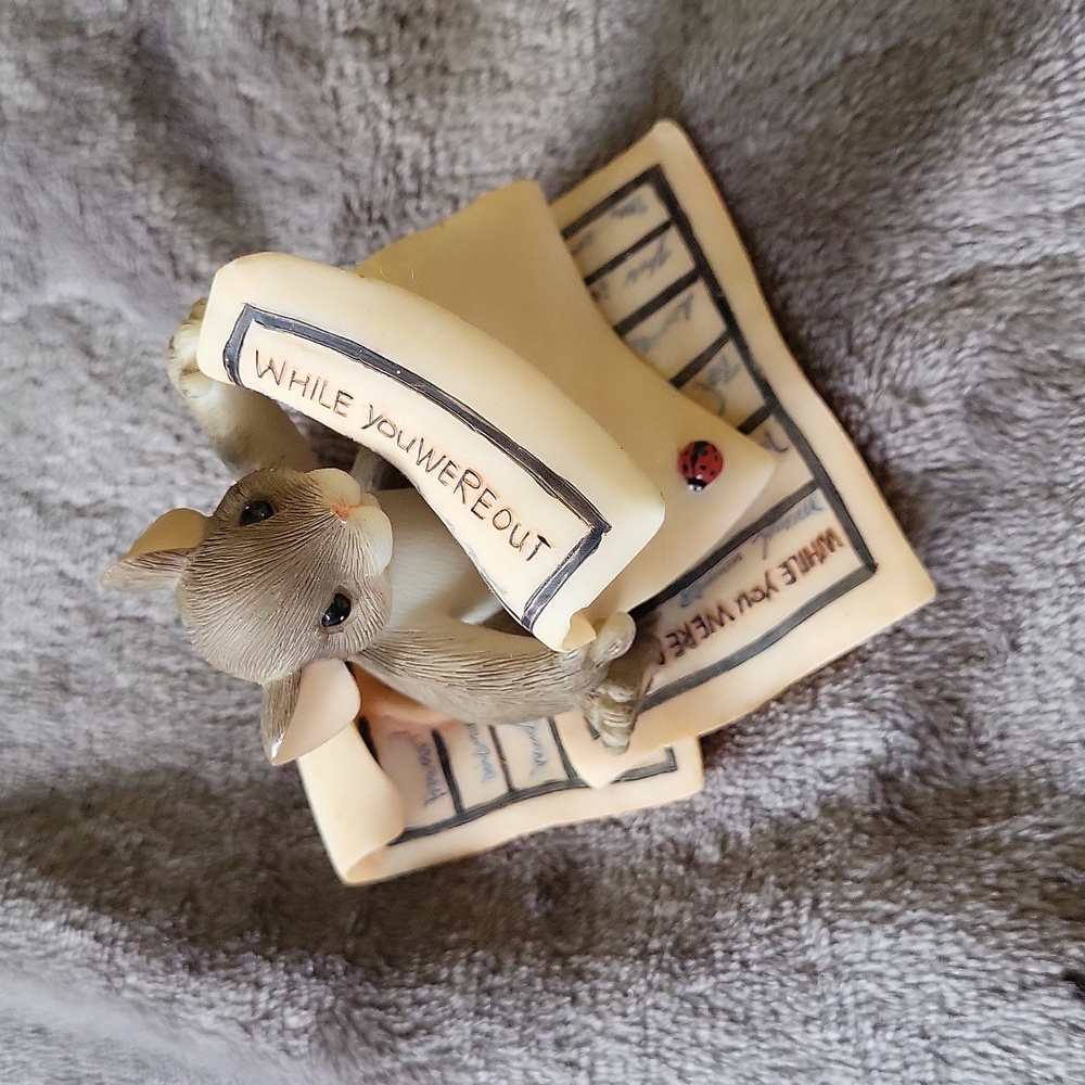 Charming Tails "while you were out"  Collectible Figurine